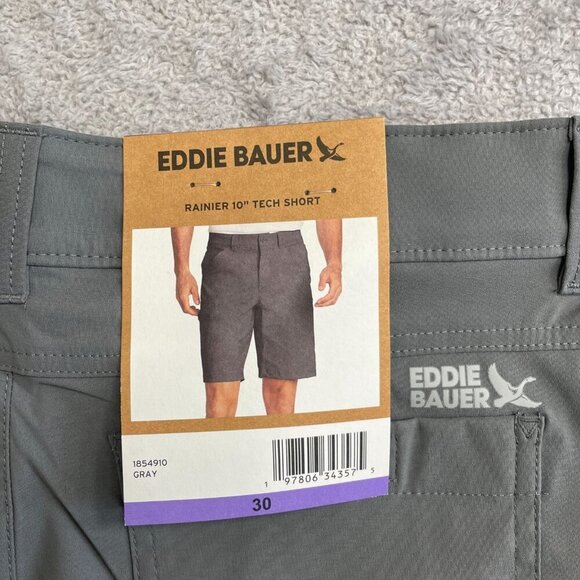 NEW Eddie Bauer Men's Size 30 Rainier 10" Tech Short Gray Cargo Outdoor - Picture 6 of 8